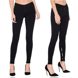 Frame Denim ‘Le Skinny De Jeanne’ Ankle Zip Jeans in “St. Quintin” Black Size 24